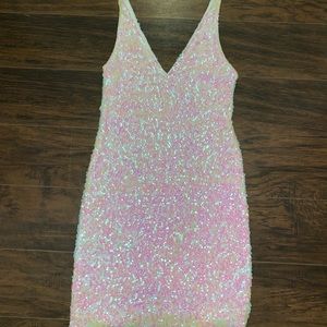 White sequin dress